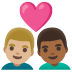 👨🏼‍❤️‍👨🏾 couple with heart: man, man, medium-light skin tone, medium-dark skin tone display on Google